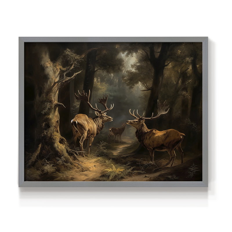 Faune - LII - Reproduction encadrée - Restickable, H 22 po x l 28 po, Gris