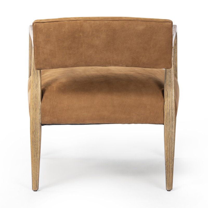 Tyler 22" Armchair, Nubuck Cognac Top Grain Leather