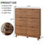 Armoire à chaussures cannelée de 53 po de hauteur avec 6 tiroirs rabattables et poignées en métal pour le vestibule-1482936888