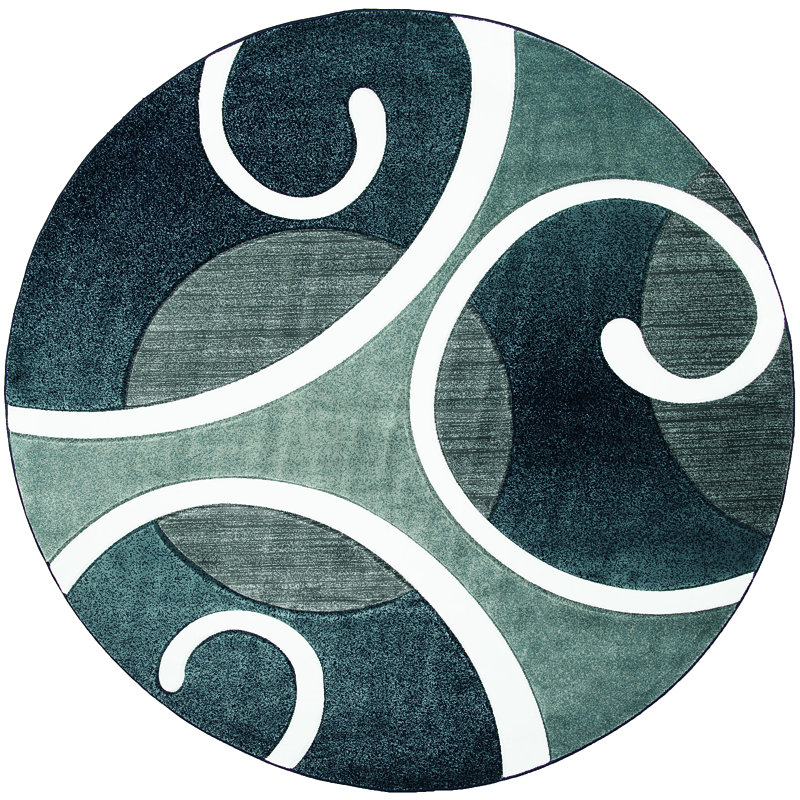 Zabala Abstract Indoor Rug, Round 7'10"