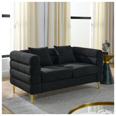 Canapé modulaire 60 po avec pattes en métal noir Streamline