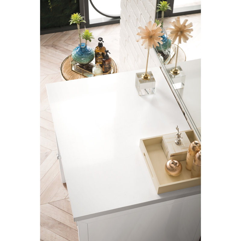 Athens 30" Single Bathroom Vanity, Glossy White/White Zeus