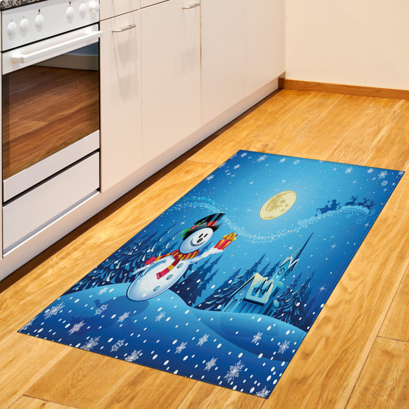Christmas High Density Long Fiber Poly Threads Decorative Area Rug Carpet, Rectangle 2'7" x 5'