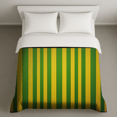 Green Yellow Vertical Stripes Duvet Covers
