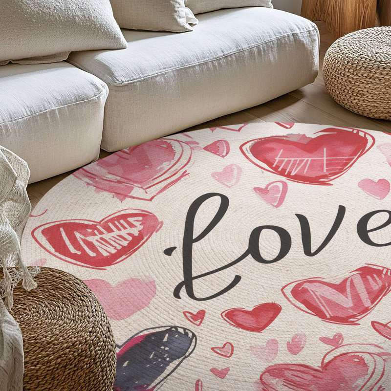 Tapis tressé romantique, Rond 5 pi
