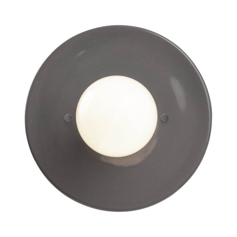 1 - Light Flush Mounted Sconce, Gloss Gray