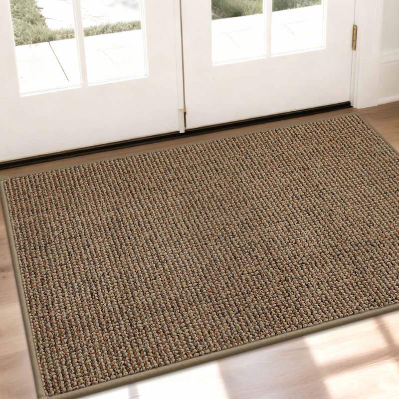 Bukvice Non-slip Washable Door Mat, Black, 36 "W x 60" L