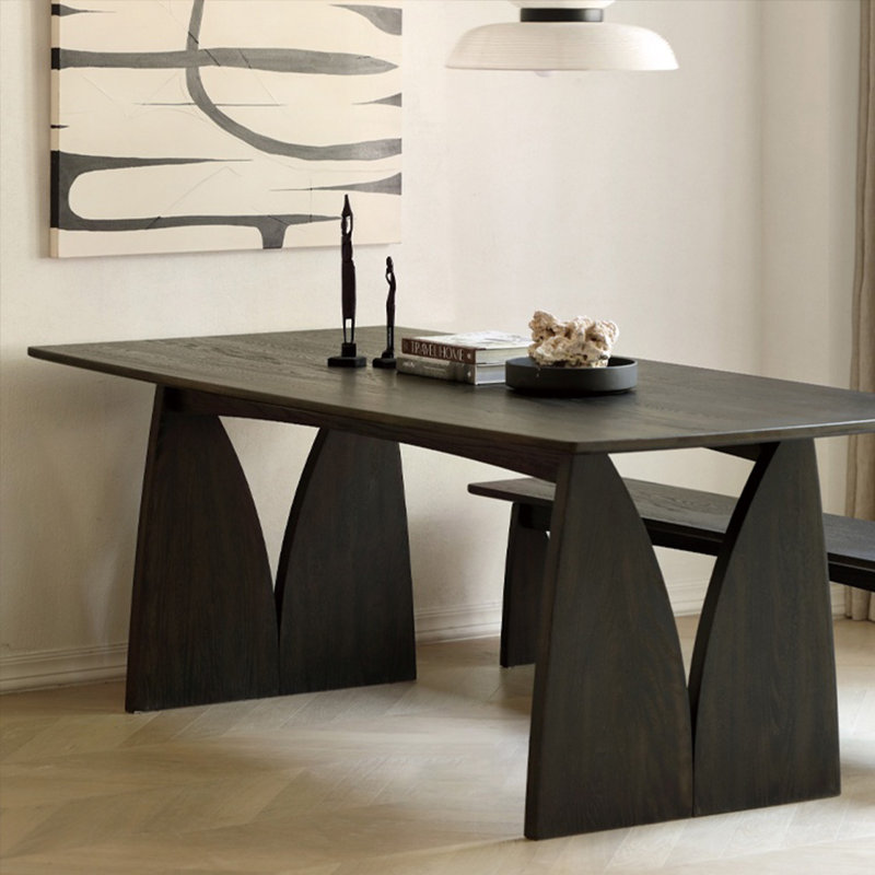 Table à manger classique en bois massif, H 29,52 po x L 55,11 po x l 27,55 po