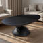 Table basse ovale moderne, base à galets en fibre de verre 47,27 po-123028472