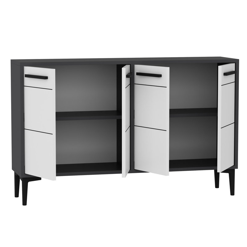 Odessa TV Stand for TVs up to 50", White/Grey
