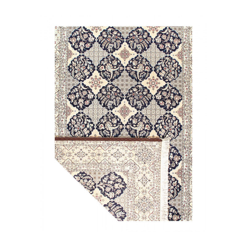 Fine Hand Knotted Persian silk & wool Nain 6'9'' X 9'11''