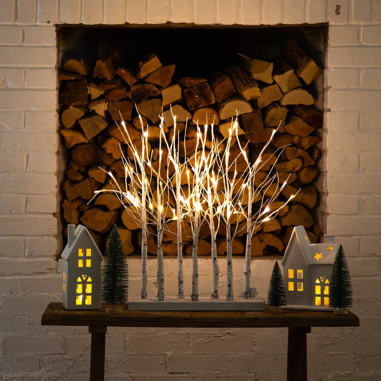2' Pre-Lit White Birch Centerpiece Tree