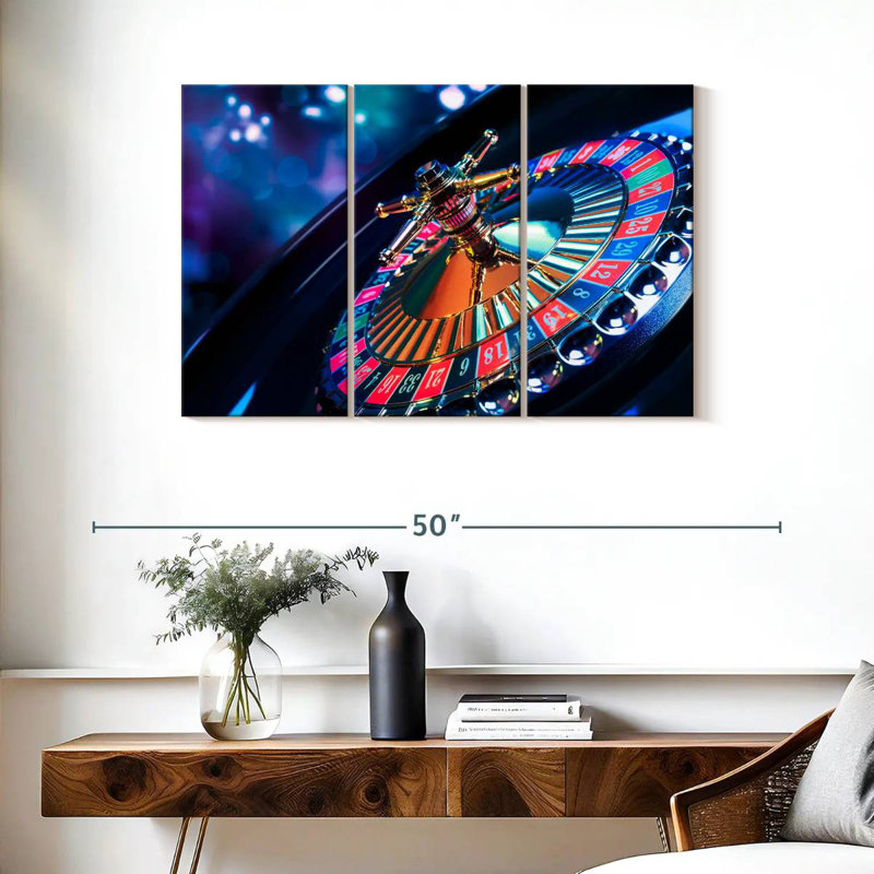 Senne Casino Roulette Wheel, 24" H x 38" W