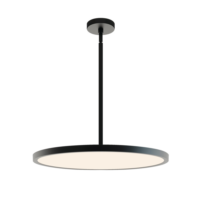 Luminaire suspendu simple en forme de cercle à 1 lumière DEL, H 1 po x l 20 po x P 20 po, Noir