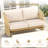 2-Person All-Weather Pe Rattan Glider Loveseat With Coffee Table, Outdoor Patio Sofa Set With Beige Cushions (Weather-Resistant)