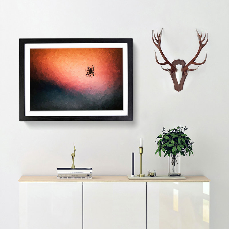 Spiders Web in Abstract - Framed Print, 36cm H x 48cm W x 2cm D, Black Framed
