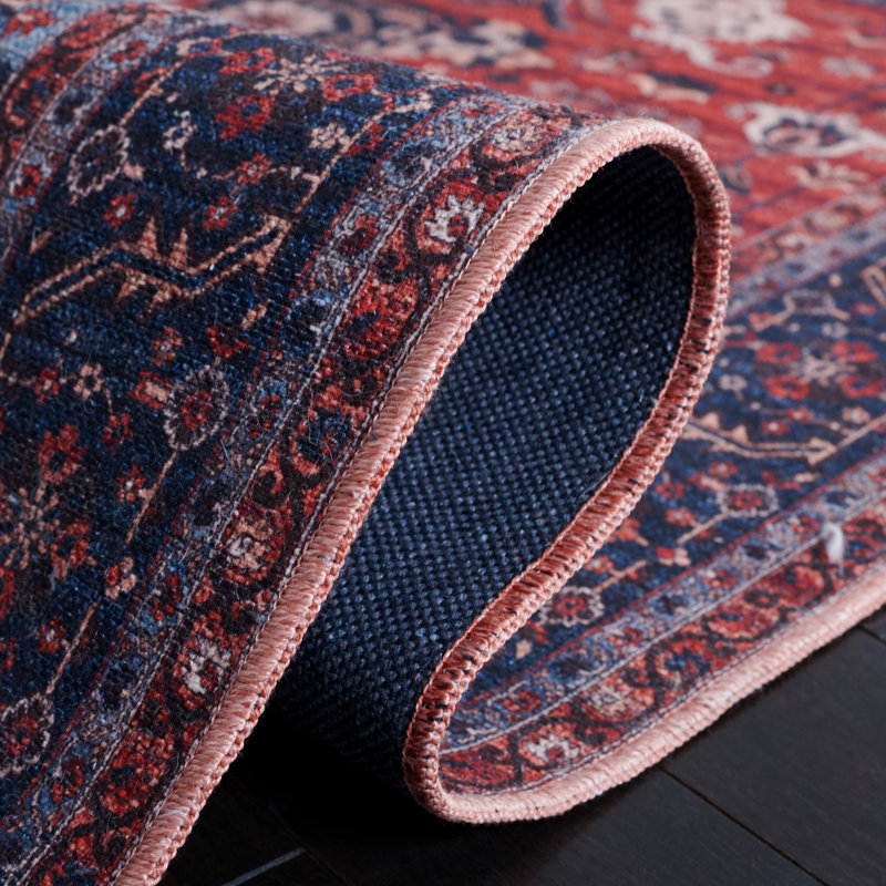 Tapis oriental rouge / bleu marine Chenier, Rectangle 5 pi 3 po x 7 pi 6 po
