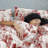 Floral Seersucker Bedding Sets, Microfiber Comforter, Cozy Pink Design