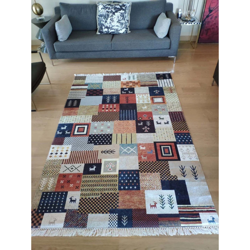Tapis Masanao avec envers antidérapant, Carré 5 pi 11 po
