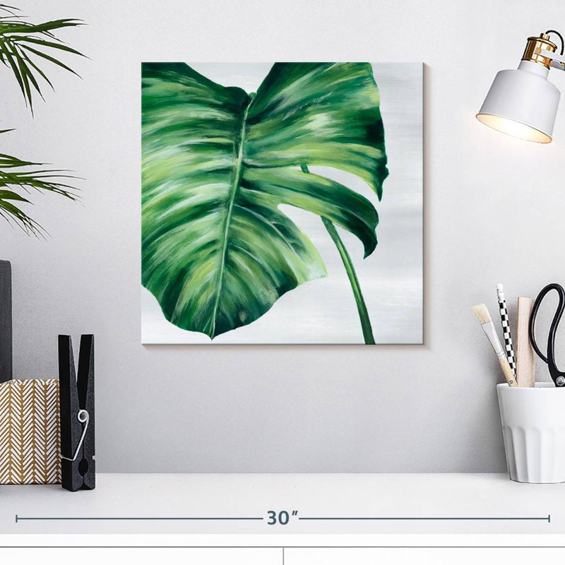 Harnek feuille tropicale II, H 16 po x l 16 po