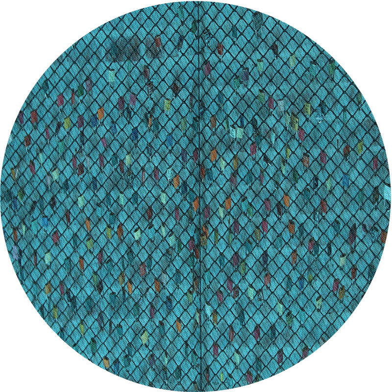 Tapis 100% à motifs lavables à la machine 2989, Rond 6 pi