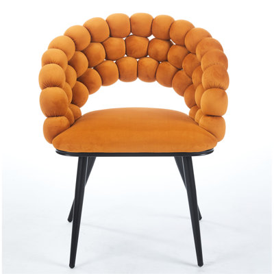 2 Orange Modern Seating Chairs: Construction, Soft Cushions For Dining, Living Room, Cafe Chair  Two : Cushions, Area