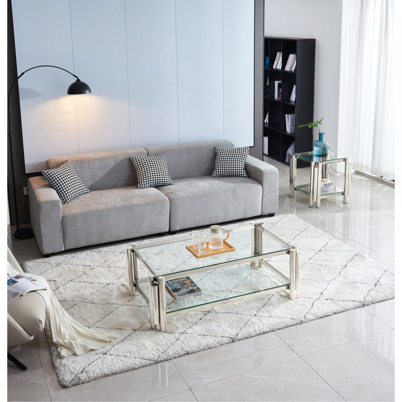 Ensemble de tables basses Modern, Argent argent