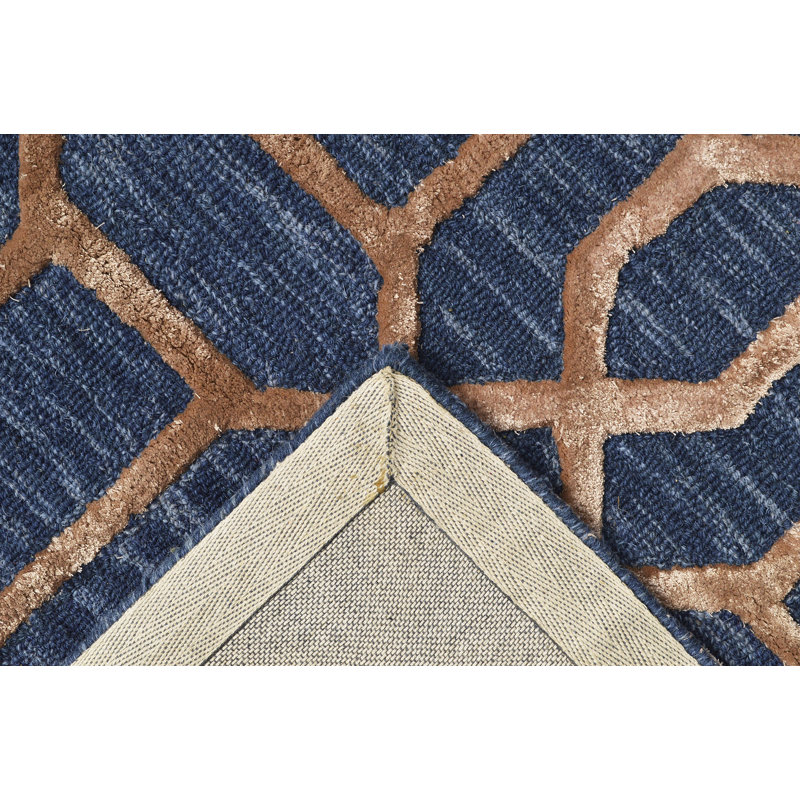 Vegas Geometric Wool Hand Woven Area Rug, Rectangle 122 x 183cm