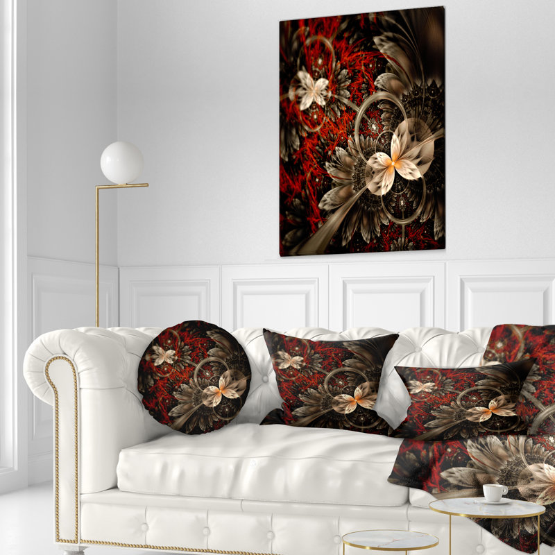 Coussin lombaire à motif floral fractal