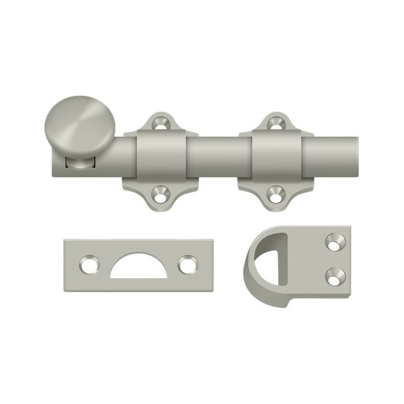 Boulon de porte néerlandais de 4 po Deltana DDB425U15; robuste; finition nickel satiné, Nickel brossé