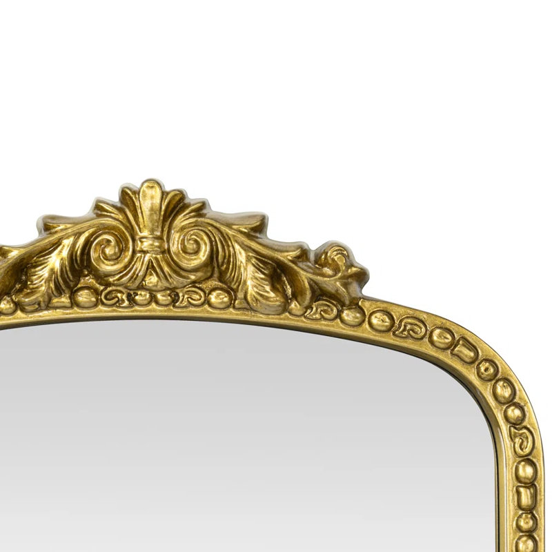 Miroir mural de salle de bain traditionnel, 58 po x 30 po, Or antique