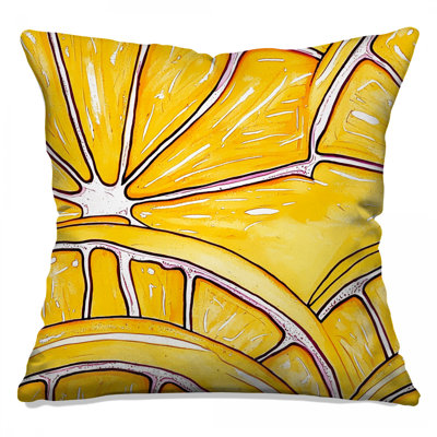 Lemon Throw Pillow, Fruit Double Sided Pillows