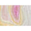 Tapis rond en laine / soie abstrait noué à la main de 3 pi de couleur jaune / rose / brun / blanc