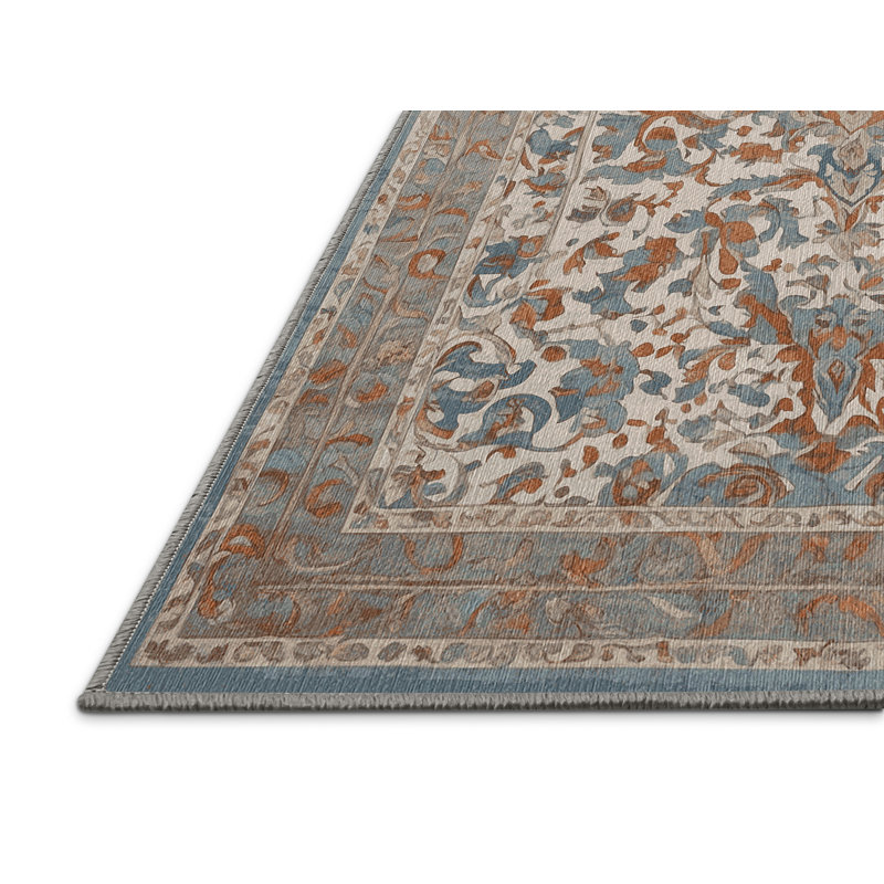 Tapis gris lavable à la machine, Rectangle 7 pi x 9 pi