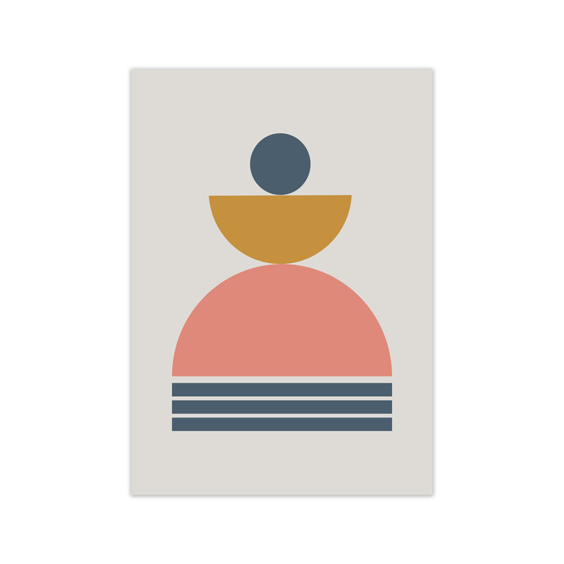 Mid Century Modern On Grey C - Print, 30cm H x 21cm W x 1cm D, No Frame