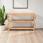 Console en rotin naturel à 3 niveaux avec tablettes ouvertes H 28,83 po x l 47,67 po x P 17,84 po Rin