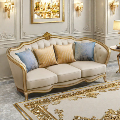 American-style light luxury leather sofa