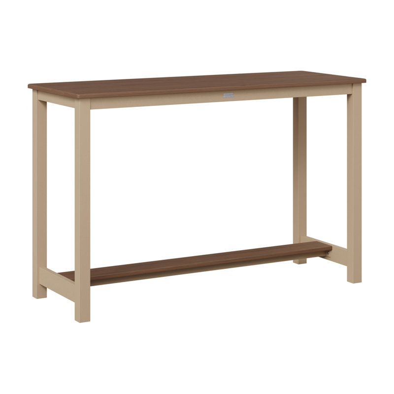 Balcony Outdoor Rectangle Bar Table, 38.5" H x 60" W x 22" D, Sahara Speckle, Brazilian Walnut