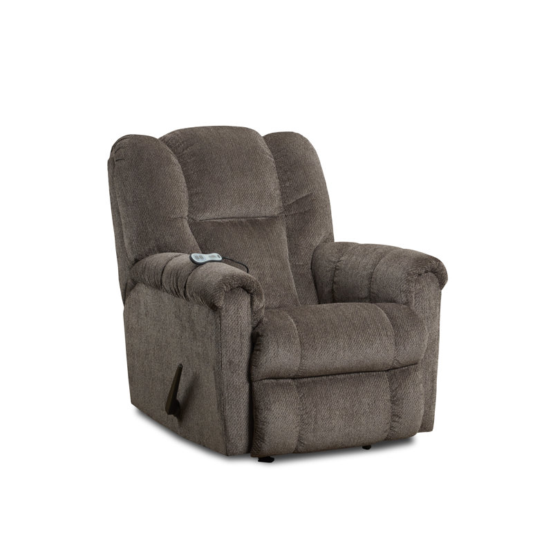Fauteuil inclinable manuel berçant Emerson avec massage et chaleur, Brun