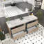 Meuble-lavabo double 70,9 po avec plateau en acrylique Beyerville-985461973