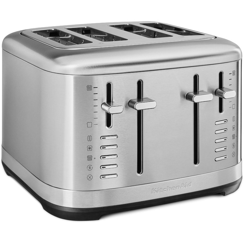 Grille-pain 4 tranches KitchenAid, acier inoxydable brossé, Argent argent