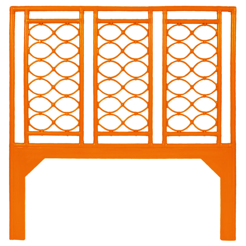 Infinity Wicker/Rattan Open-Frame Headboard, Queen, Light Blue