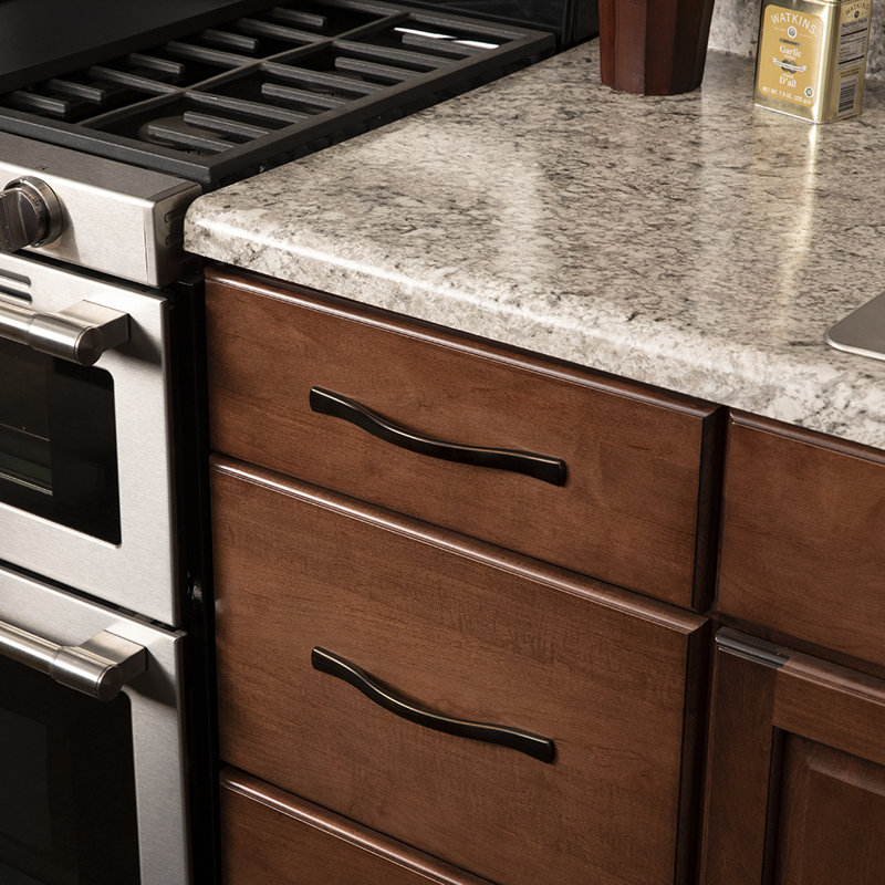 Euro-Contemporary Kitchen Cabinet Handles, Solid Core Cabinet Drawer Pulls, 5-1/16" (128mm), Oil-Rubbed Bronze