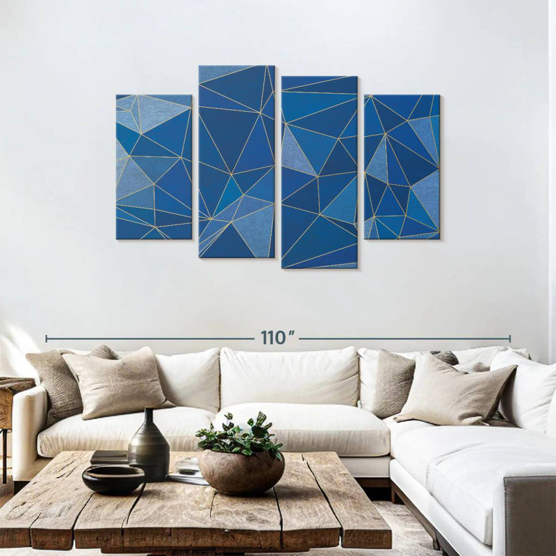 Abstrait géométrique sans soudure Avery II, H 48 po x l 75 po