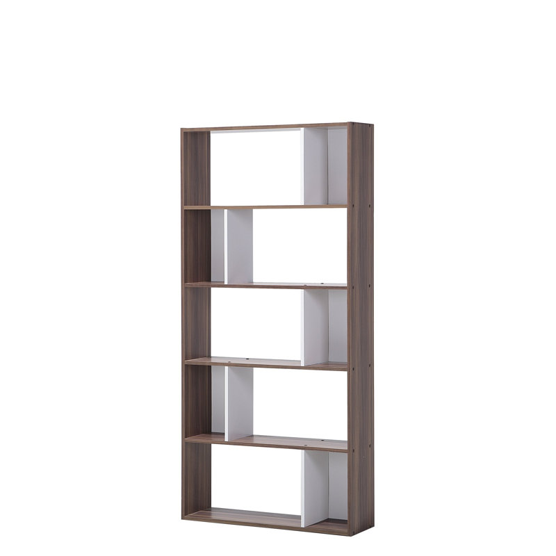 Shaylee 174 cm H x 83 cm W Standard Bookcase, Dark Wood/White