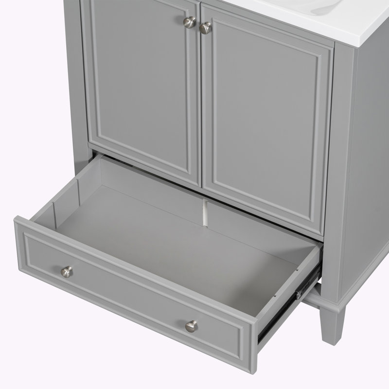 Base de meuble-lavabo simple 29,5 po seulement, Gris