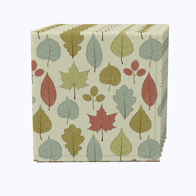 100% Cotton Tree Leaves Design Square Napkin