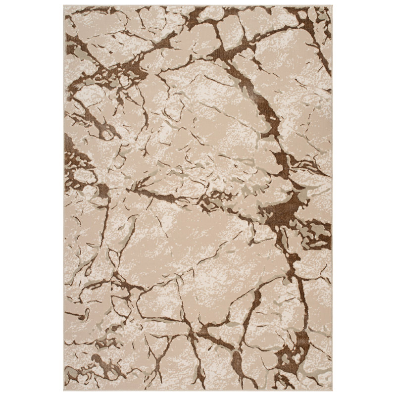 Rectangle Marble Area Rug, Beige, Rectangle 160 x 230 cm