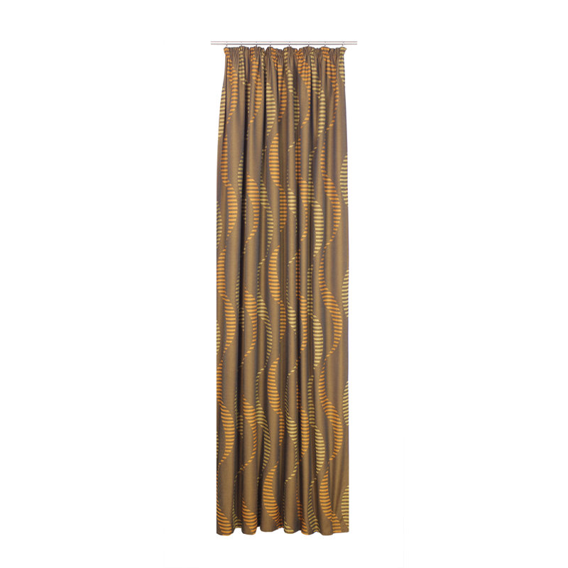Pearson Pencil Pleat, Single Curtain, opaque, 132cm Width x 220cm Drop, Orange