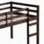 Lit mezzanine simple en bois massif, en bois d'hévéa avec échelle, plateforme de lattes renforcées, espresso-1402268271